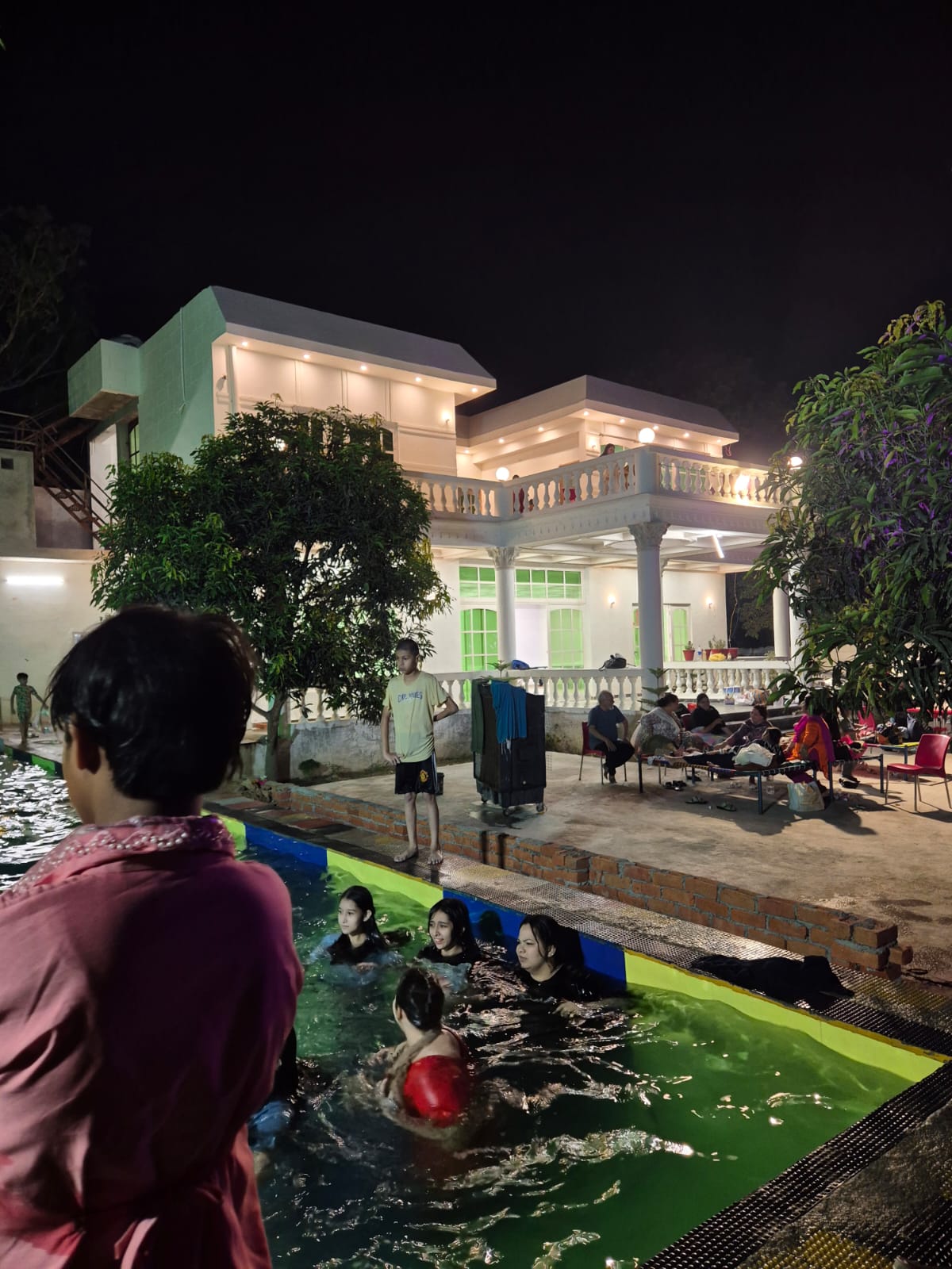 Night pool party